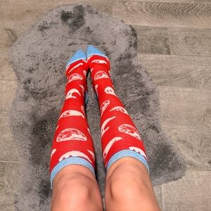 Christmas themed knee high socks, one size